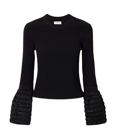 Simkhai Maggie Ribbed Knit Top In Black