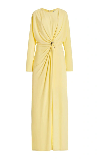 Simkhai Maise Ring-detailed Crepe Maxi Dress In Yellow