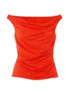 Simkhai Maisel Cotton Draped Top In Orange