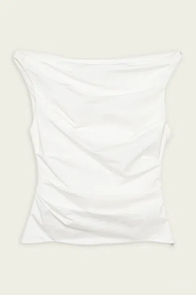 Simkhai Maisel Draped Cotton Top In White