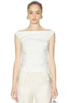 Simkhai Maisel Draped Cotton Top In White In White