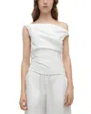 Simkhai Maisel Draped Cotton Top In White In White