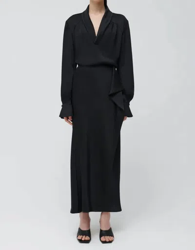 Simkhai Maisey Long Sleeve V-neck Blouse In Black