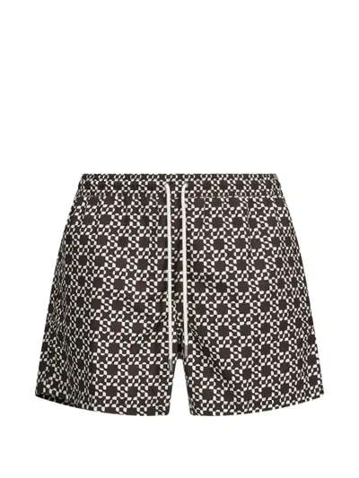 Simkhai Malachi Drawstring Swim Shorts In Animal Print