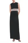 Simkhai Malda Sleeveless Crystal-embellished Gown In Black