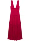 Simkhai Mandi Pleated Gown In Red