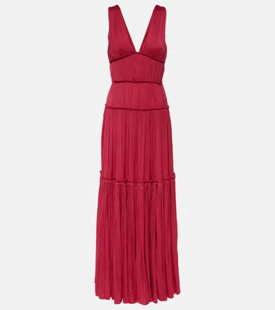 Simkhai Mandi Pleated Gown In Red