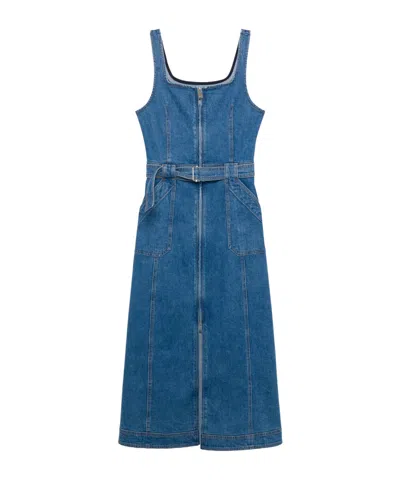 Simkhai Manson Belted Denim Midi Dress In Blue