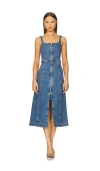 Simkhai Manson Zip-front Denim Midi Dress In Blue