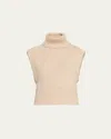 Simkhai Maple Cashmere Turtleneck Sweater Vest In Brown