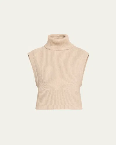 Simkhai Maple Cashmere Turtleneck Sweater Vest In Brown