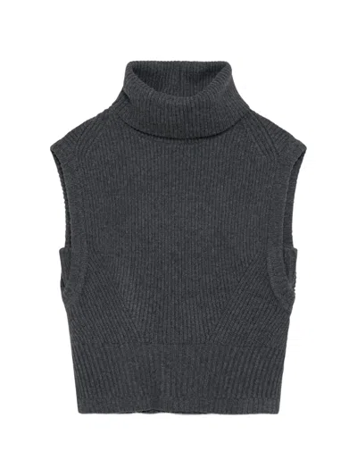 Simkhai Maple Ribbed-knit Top In Black