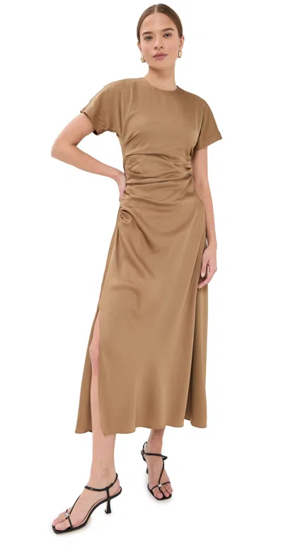 Simkhai Marabella Draped Dress Chai In Brown