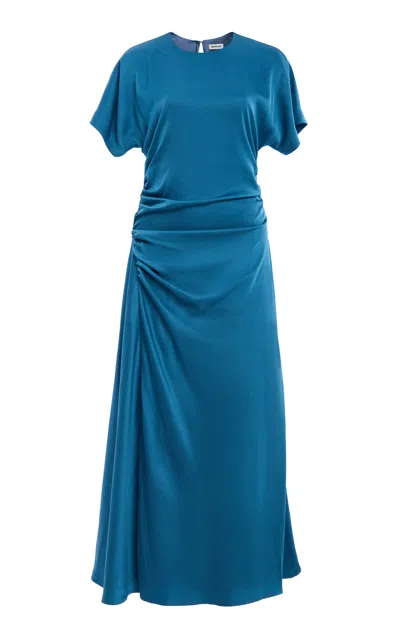 Simkhai Marabella Draped Midi Dress In Blue