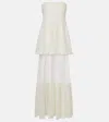 Simkhai Marella Strapless Bustier Sheer Midi Dress In Yellow