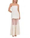 Simkhai Marella Lace Insert Textured Gown In Ivory