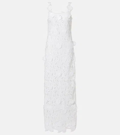 Simkhai Marenna Broderie Anglaise Sequined Gown In White