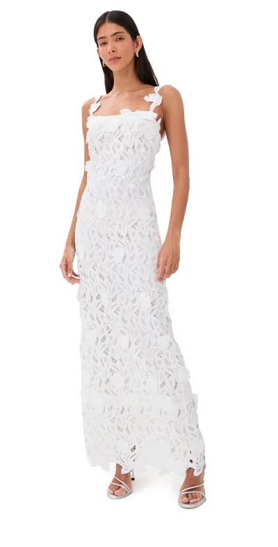 Simkhai Marenna Embroidered Sequin Gown White