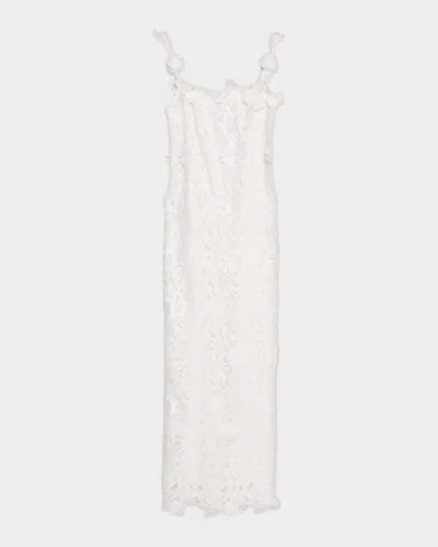 Simkhai Marenna Sequin Floral Lace Column Gown In Animal Print