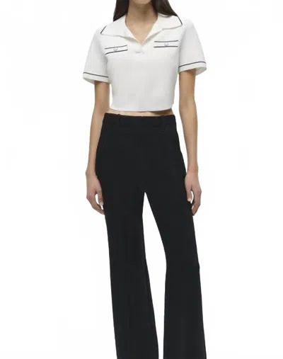 Simkhai Margaret Cropped Polo In Ivory In White