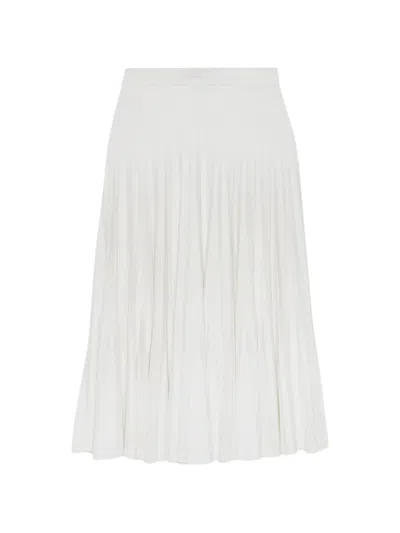 Simkhai Margoux Pleated Knit Midi Skirt In White