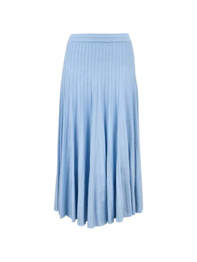 Simkhai Margoux Ribbed-knit Skirt In Blue