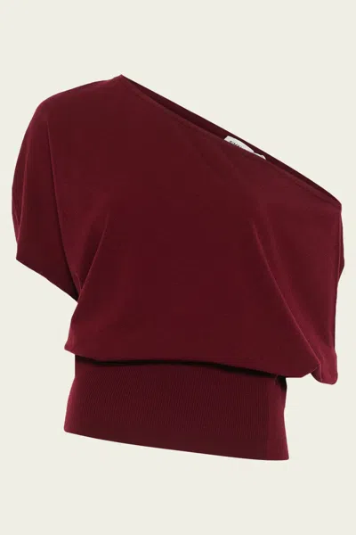 Simkhai Marie Off Shoulder Top In Oxblood In Burgundy