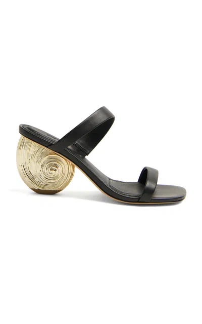 Simkhai Marion Leather Shell Heel In Black