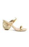 Simkhai Marion Metallic Leather Shell Heel In Gold