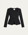Simkhai Marlowe Tailored Square-neck Jacket In Black