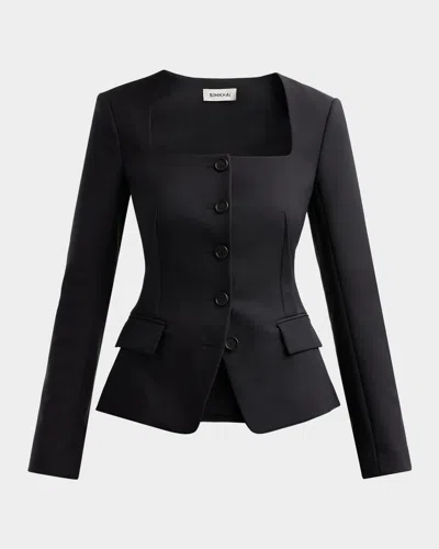 Simkhai Marlowe Tailored Square-neck Jacket In Black