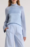 Simkhai Mateo Turtleneck Mixed Media Top In Blue