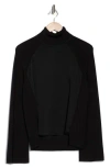 Simkhai Mateo Turtleneck Mixed Media Top In Black