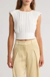 Simkhai Womens Ivory Matilda Pleated Woven Top In White
