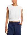 Simkhai Womens Ivory Matilda Pleated Woven Top In Ivory