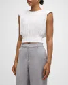 Simkhai Womens Ivory Matilda Pleated Woven Top In Ivory