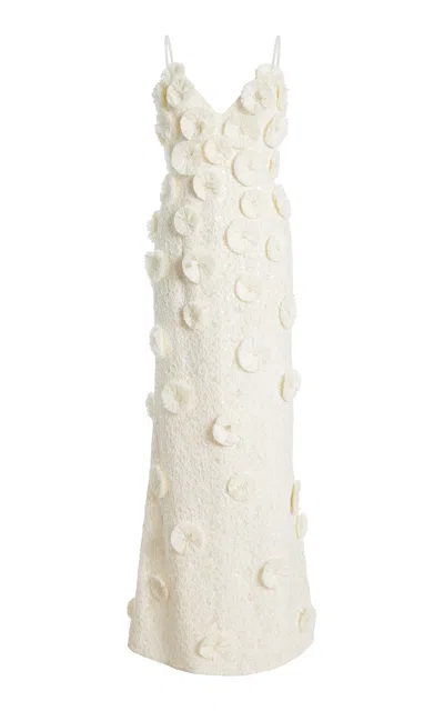 Simkhai Maven Floral Raffia Gown In Neutral