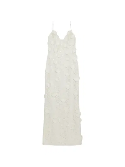 Simkhai Maven Floral-raffia Slim-fit Maxi Dress In White