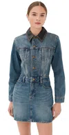Simkhai Maxella Denim Jacket Mini Dress Coney Island In Blue