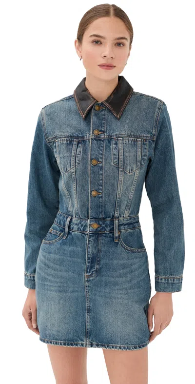 SIMKHAI MAXELLA DENIM JACKET MINI DRESS CONEY ISLAND