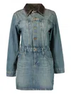 Simkhai Maxella Denim Jacket Mini Dress Coney Island In Blue
