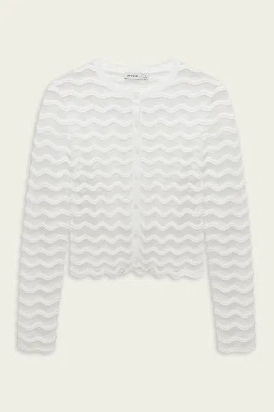 Simkhai Maxime Wavy Knit Cardigan In Ivory In Multi