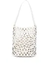 Simkhai Mccall Laser-cut Bucket Bag In White