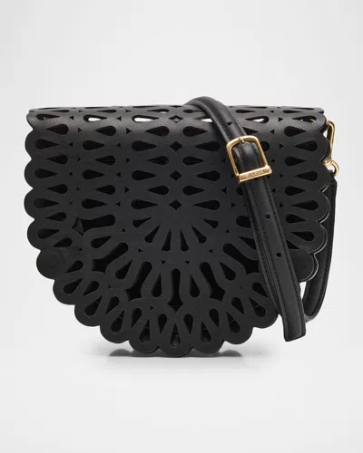 Simkhai Mccall Laser Cutout Leather Crossbody Bag In Black