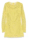 Simkhai Mccall Embroidered Mini Dress In Yellow Plum In Green