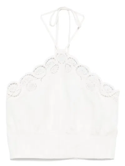 Simkhai Mellie Crop Top In White