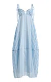 Simkhai Melly Yarn-dyed Midi Dress In Blue