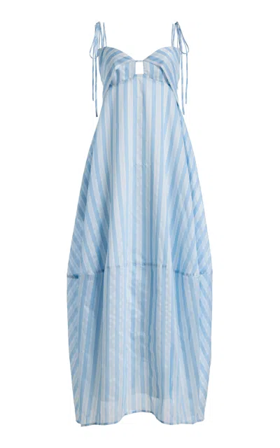 Simkhai Melly Striped Yarn-dye Maxi Dress In Blue