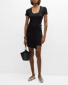 Simkhai Melody Wrap-skirt Knit Mini Dress In Black
