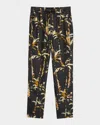 Simkhai Allister Relaxed Fit Palm Silk Pants In Windswept Palm Print
